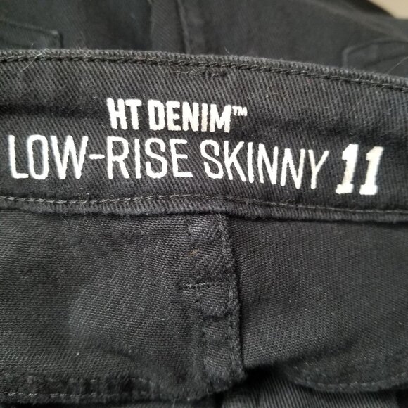 HT Denim Low-Rise Black Gray Ombre Skinny Denim Pants Size 11 Juniors - Picture 9 of 9